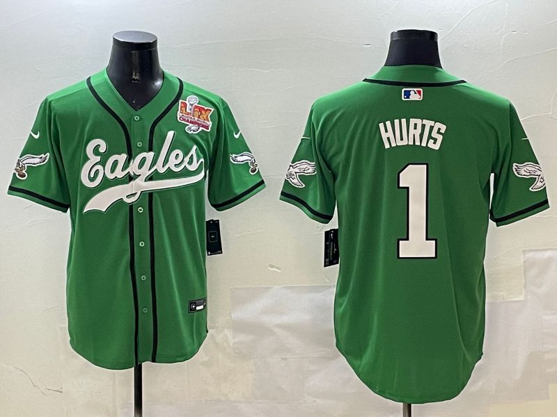 Men Philadelphia Eagles #1 Hurts Green three generations Jointly Name 2025 Nike Limited NFL Jersey style 8->philadelphia eagles->NFL Jersey